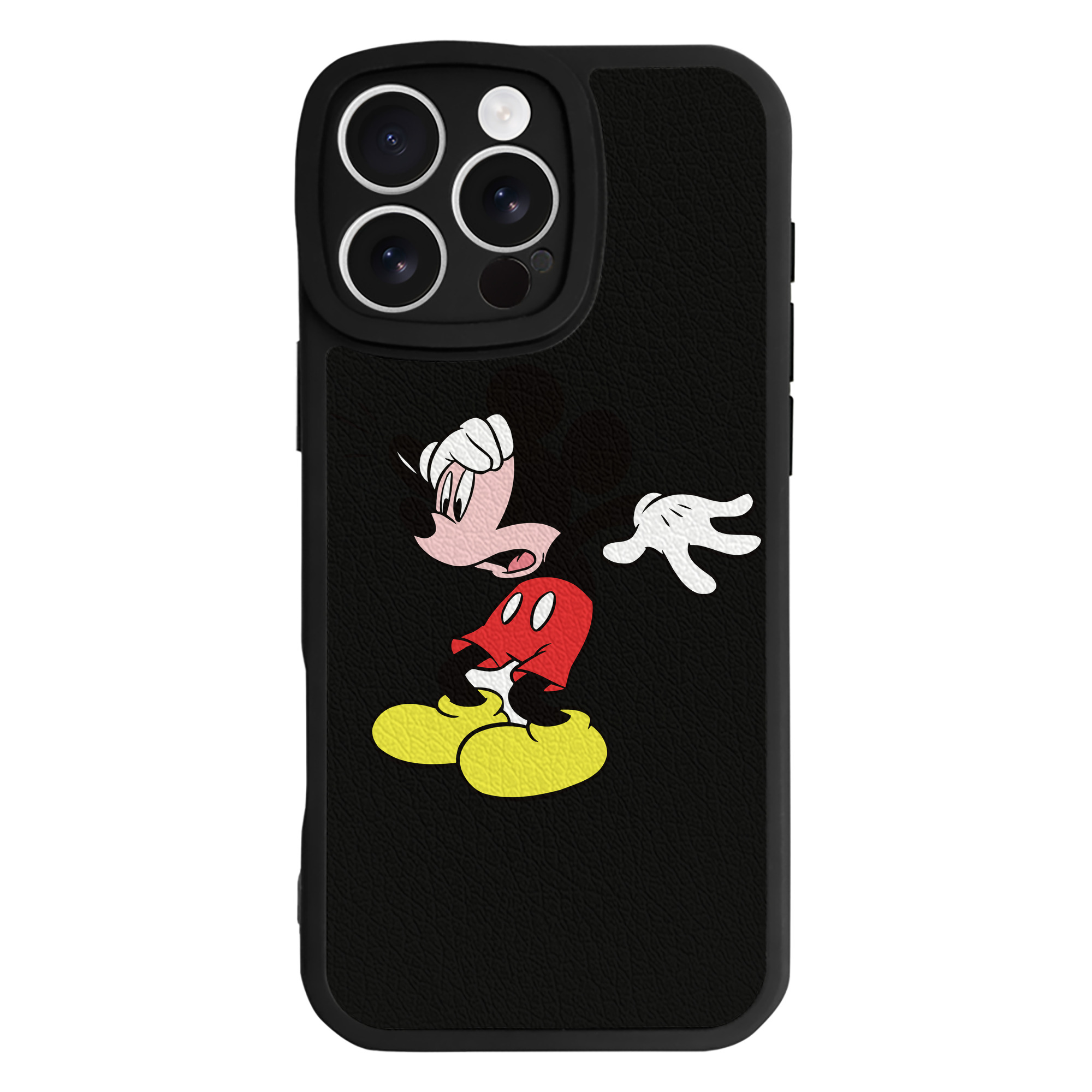 （画像用） ミッキーマウス Mickey Mouse 【iPhone 16シリーズ対応】シリコンスマホケース（レザー調） 材質：シリコン